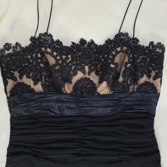 Jones New York Lace Top Rouched Waist Party Dress in Black - Picture 2 of 8